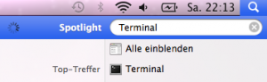 Terminal starten über Spotlightsuche - Mac OS X Snow Leopard 10.6