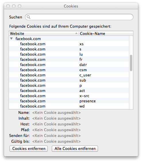 Facebook Cookies automatisch löschen - Cookies wenn Angemeldet