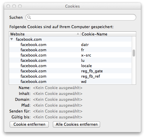 Facebook Cookies automatisch löschen - Cookies nach Abmeldung