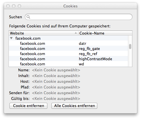 Facebook Cookies automatisch löschen - Cookies bei Seitenbesuch