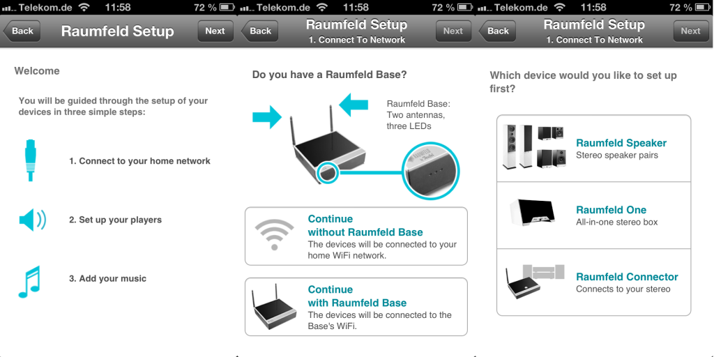 Raumfeld One Test - Raumfeld App Setup
