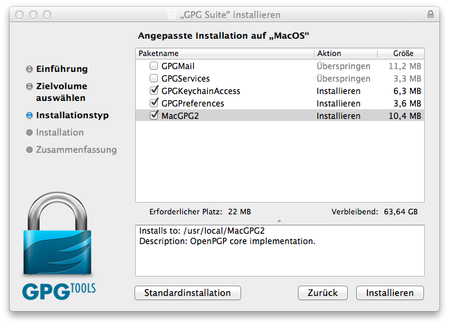 Mac OS - E-Mail Verschlüsselung in Thunderbird - MacGPG Pakete