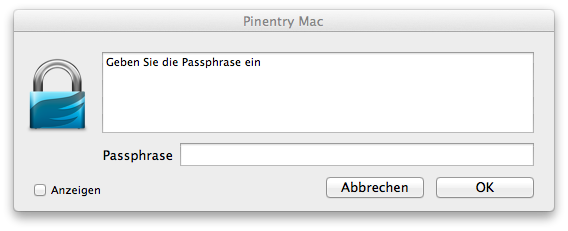 Mac OS - E-Mail Verschlüsselung in Thunderbird - Passphrase