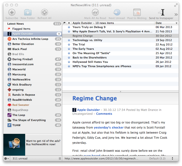 Mac OS - RSS Reader - NetNewsWire