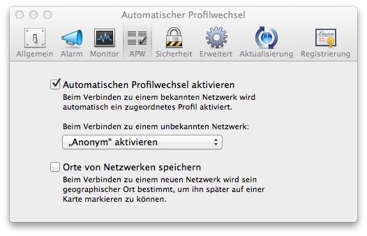 Mac OS - Netzwerk und Internet überwachen - Einstellungen