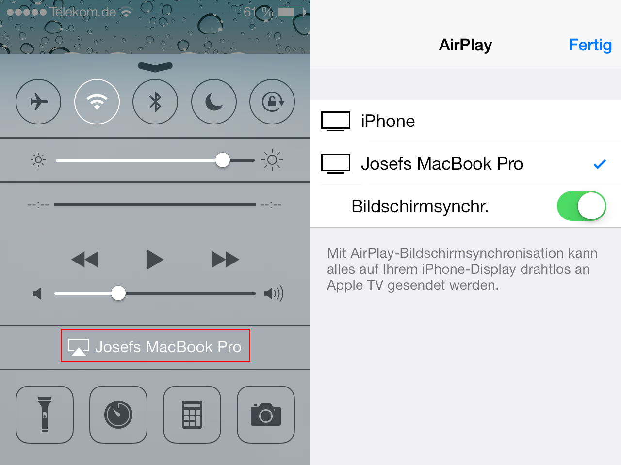 Mac OS Airplay Receiver / Empfänger - iPhone