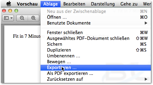 PDF in JPG umwandeln - Mac OS - Exportieren