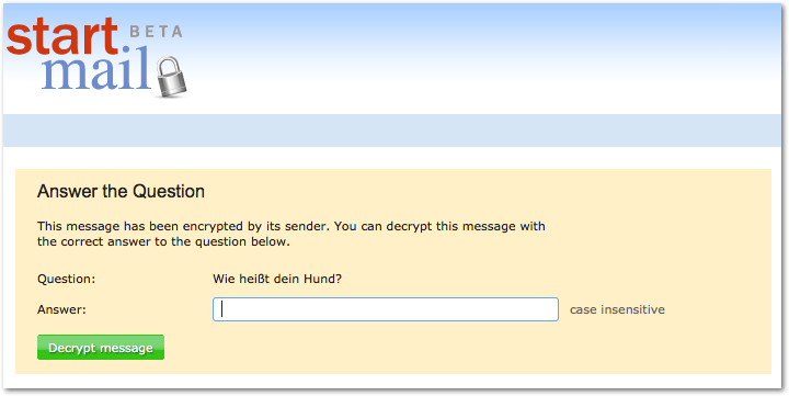 StartMail im Test - Verschlüsselte E-Mails - Online Nachricht Passworteingabe