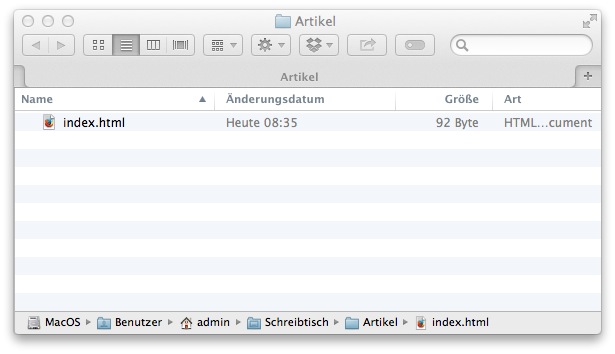 Mac OS - Finder Seitenleiste einblenden - Symbolleiste