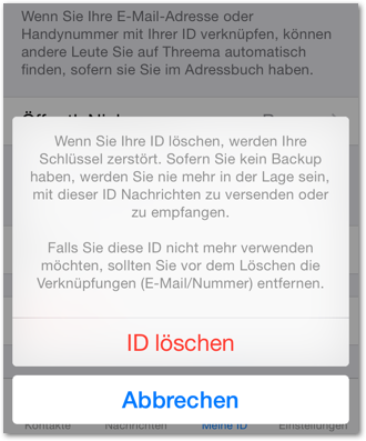 Threema auf neues iPhone übertragen - Threema ID löschen