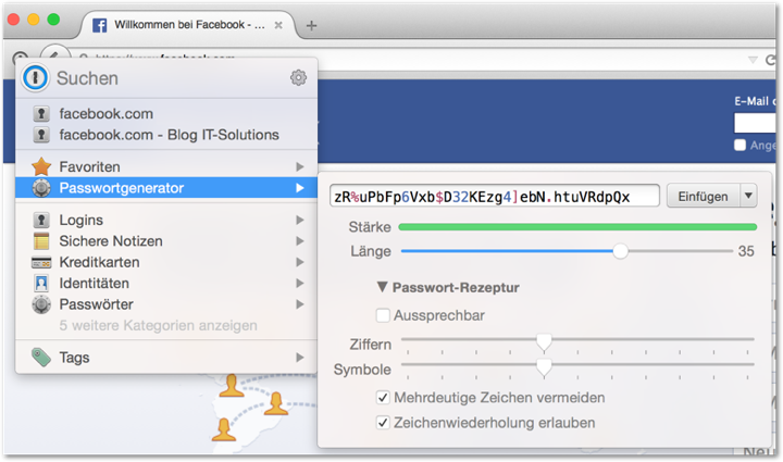 Mac OS - Passwort Manager - Firefox Kennwort generieren